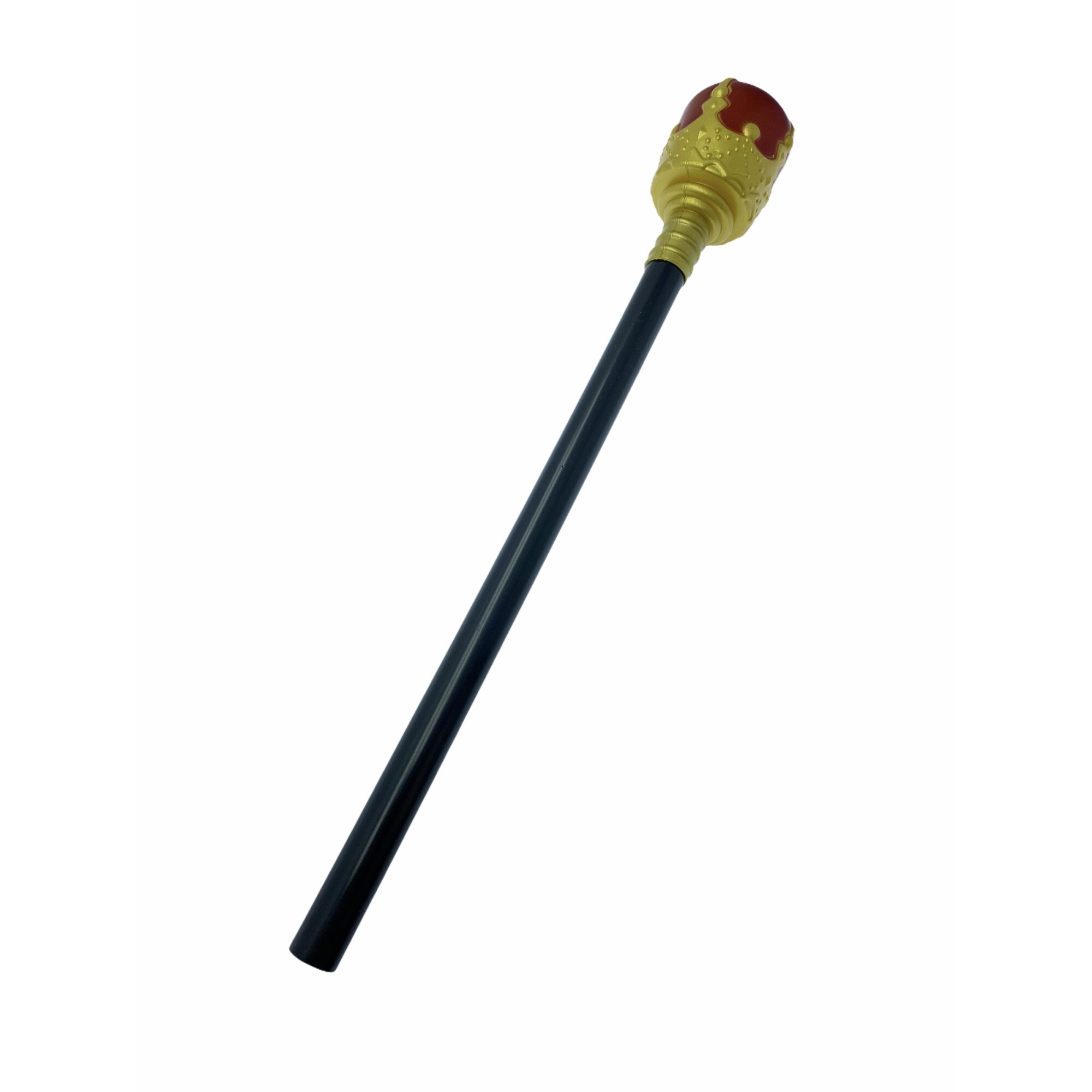 Baston victorian rege, Atelier, Auriu/Rosu, Plastic, 40cm